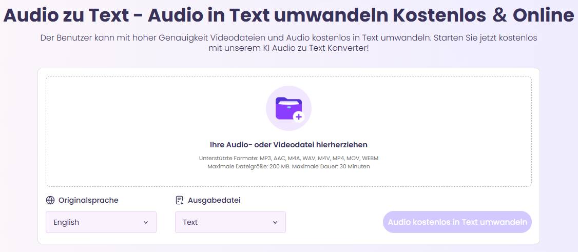 Vidnoz Audio zu Text